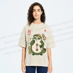 Unisex Drunk Tanuki Printed Washed Tee