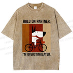 Unisex Overstimulated Pup Printed Washed Tee