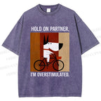 Unisex Overstimulated Pup Printed Washed Tee