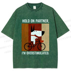 Unisex Overstimulated Pup Printed Washed Tee