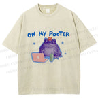 Unisex On My Pooter Work Frog Printed Washed Tee