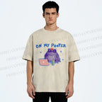 Unisex On My Pooter Work Frog Printed Washed Tee
