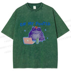 Unisex On My Pooter Work Frog Printed Washed Tee