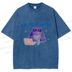 Unisex On My Pooter Work Frog Printed Washed Tee
