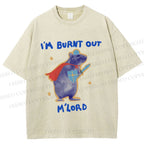 Unisex Burnt Out Knight Rat Printed Washed Tee