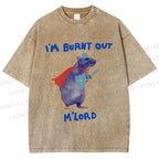 Unisex Burnt Out Knight Rat Printed Washed Tee