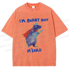 Unisex Burnt Out Knight Rat Printed Washed Tee