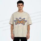 Unisex All-Seeing Eye Butterfly Printed Washed Tee