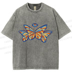 Unisex All-Seeing Eye Butterfly Printed Washed Tee