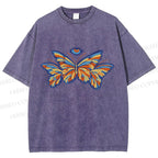 Unisex All-Seeing Eye Butterfly Printed Washed Tee