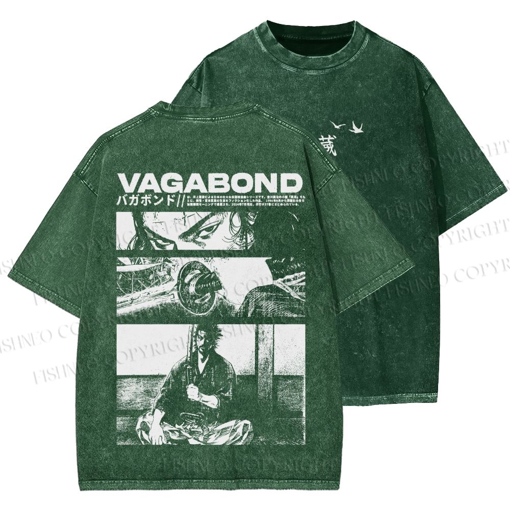 Unisex Miyamoto Musashi Printed Washed Tee