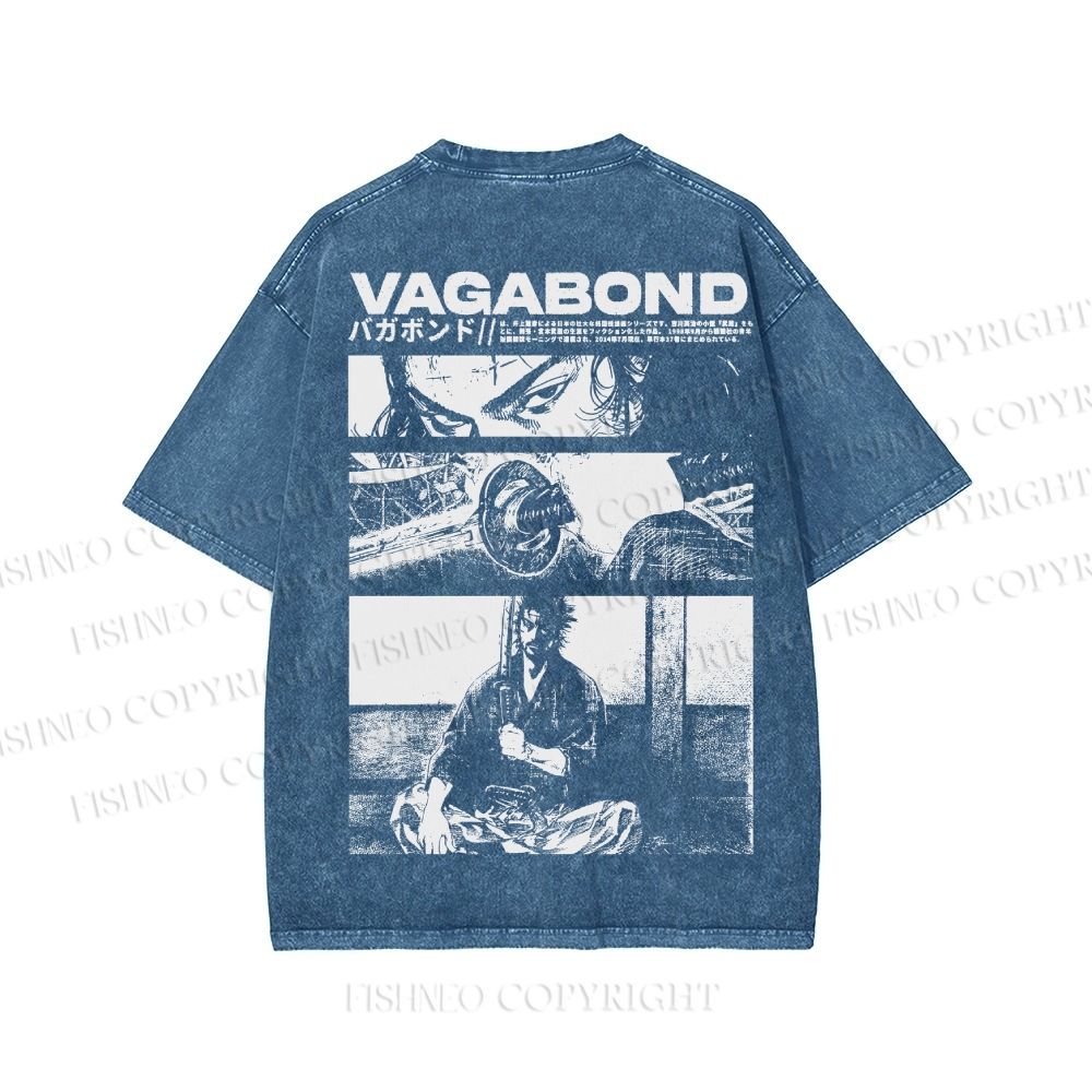 Unisex Miyamoto Musashi Printed Washed Tee