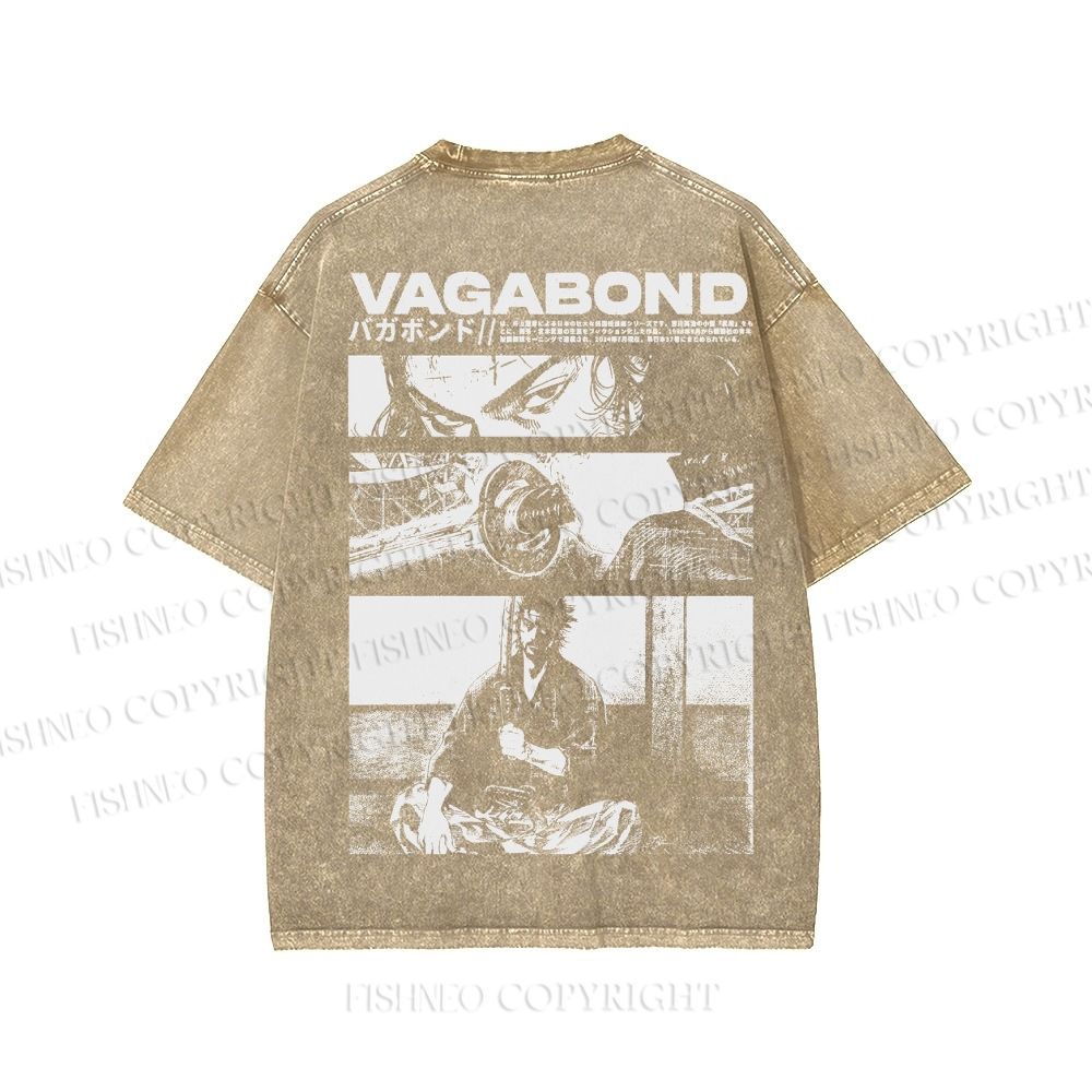 Unisex Miyamoto Musashi Printed Washed Tee