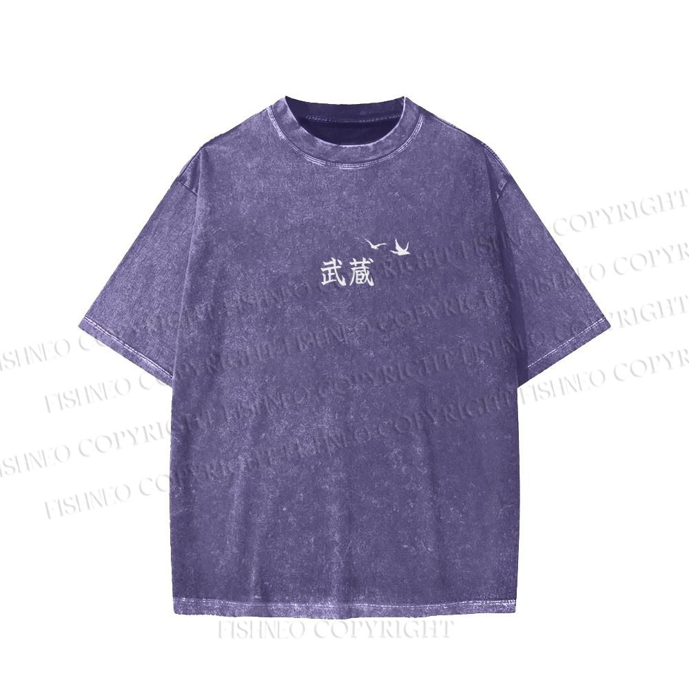 Unisex Miyamoto Musashi Printed Washed Tee