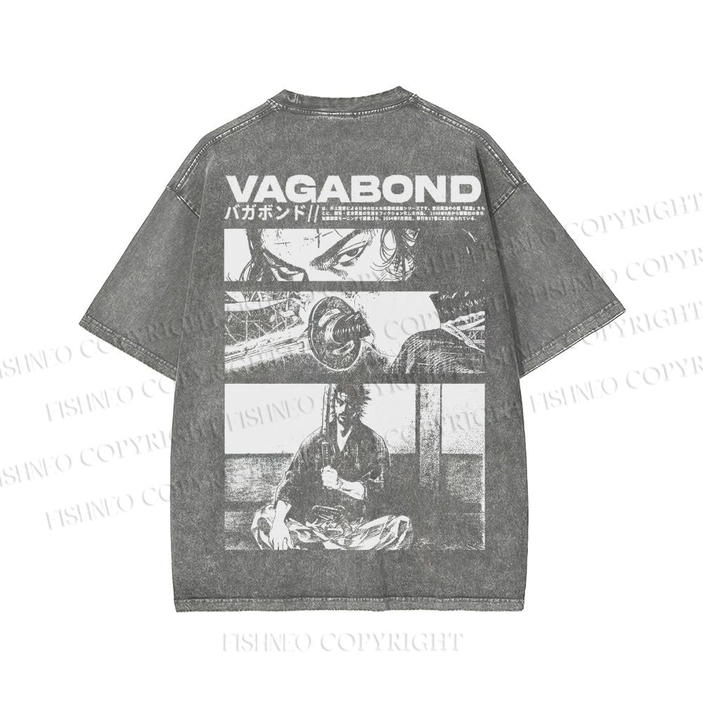 Unisex Miyamoto Musashi Printed Washed Tee
