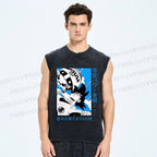 Unisex Goku Japanese Printed Washed Tank Top