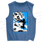 Unisex Goku Japanese Printed Washed Tank Top