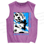 Unisex Goku Japanese Printed Washed Tank Top