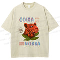 Unisex Tropical Panther Printed Washed Tee