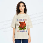 Unisex Tropical Panther Printed Washed Tee