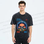 Unisex Yayoi Kusama Mushroom Printed Washed Tee