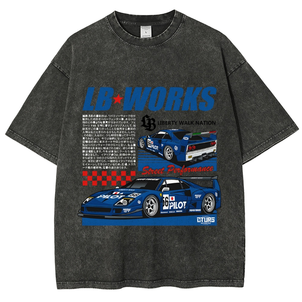 Japanese Super Racing Car Vintage Washed T-shirt