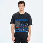Japanese Super Racing Car Vintage Washed T-shirt
