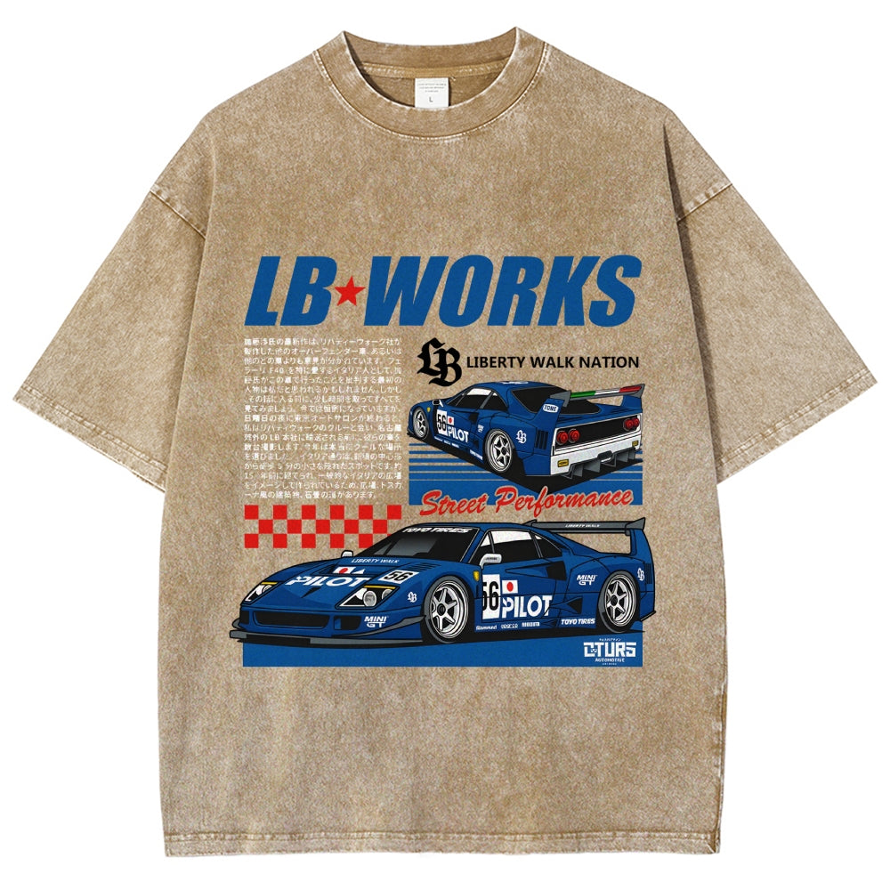 Japanese Super Racing Car Vintage Washed T-shirt