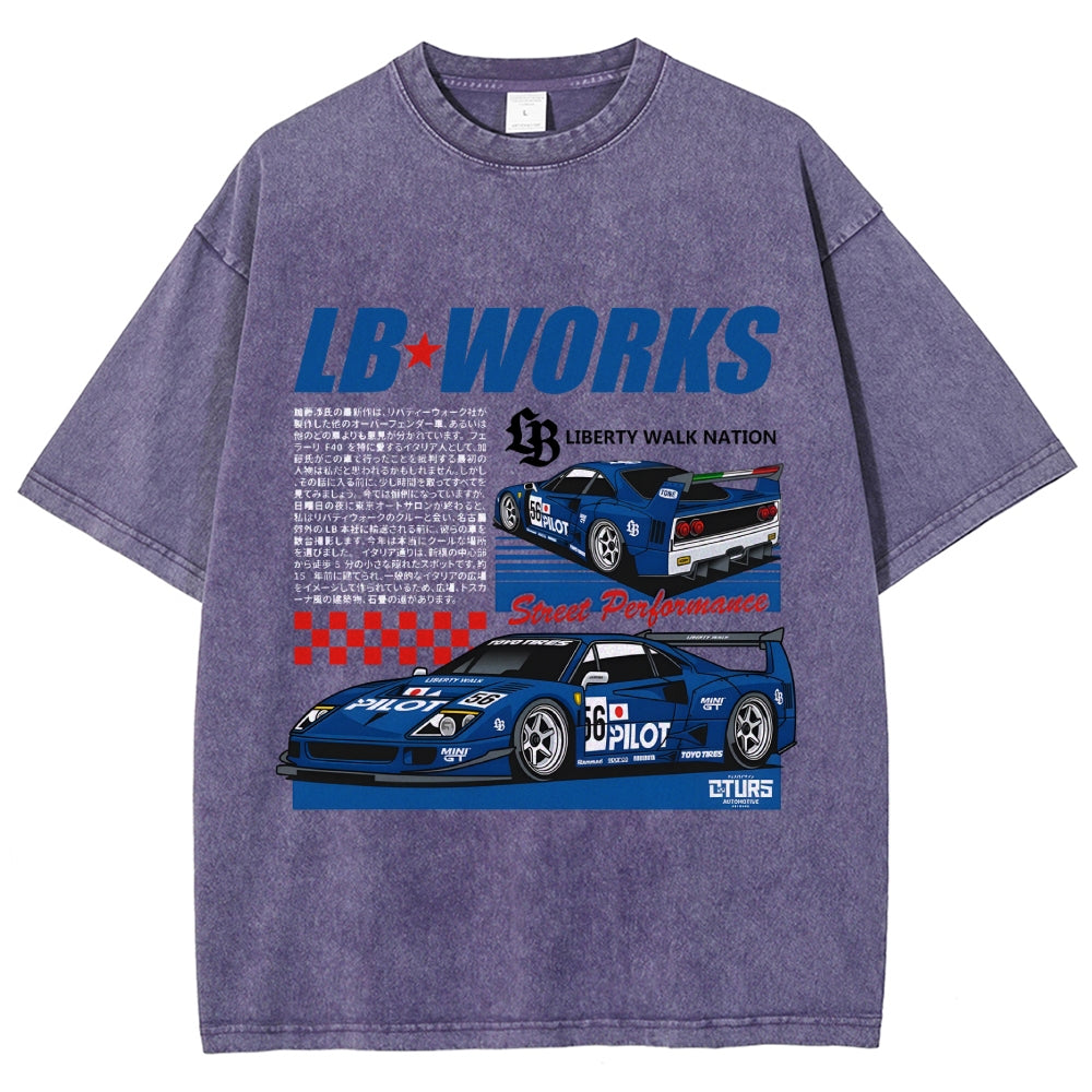 Japanese Super Racing Car Vintage Washed T-shirt