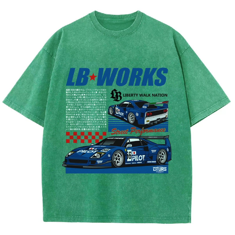 Japanese Super Racing Car Vintage Washed T-shirt
