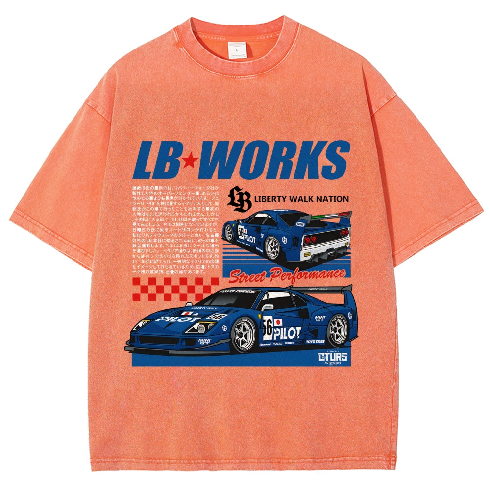Japanese Super Racing Car Vintage Washed T-shirt