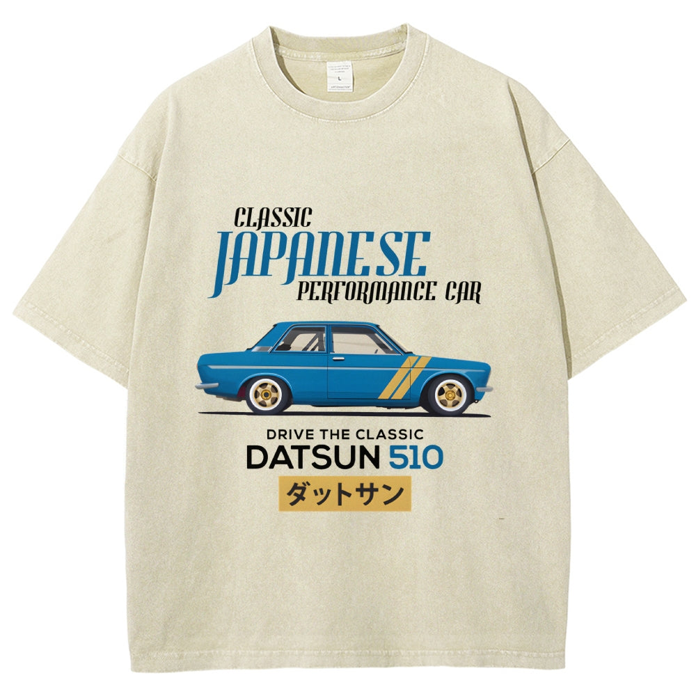 Nissan Datsun 510 Car Vintage Wash Japanese Design T-Shirt
