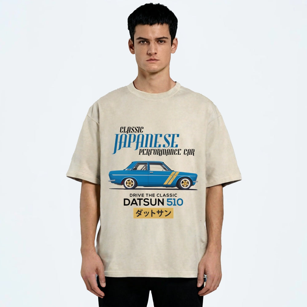 Nissan Datsun 510 Car Vintage Wash Japanese Design T-Shirt