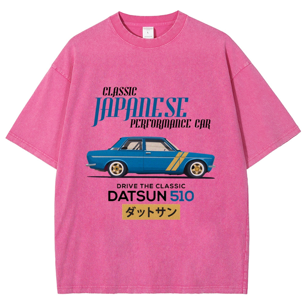 Nissan Datsun 510 Car Vintage Wash Japanese Design T-Shirt