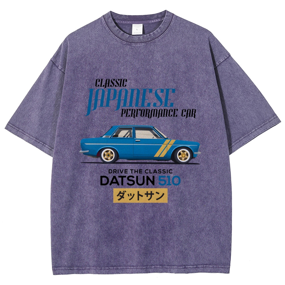 Nissan Datsun 510 Car Vintage Wash Japanese Design T-Shirt