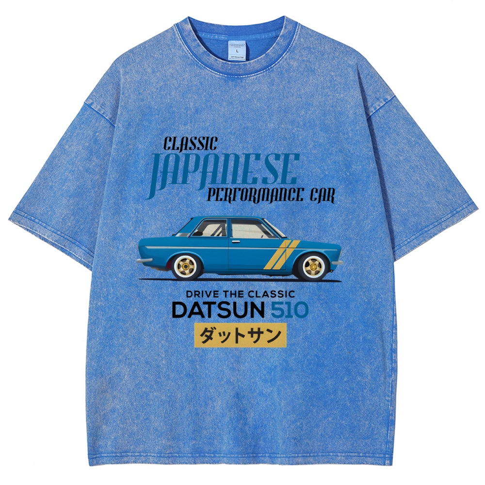 Nissan Datsun 510 Car Vintage Wash Japanese Design T-Shirt