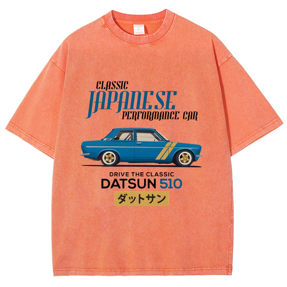 Nissan Datsun 510 Car Vintage Wash Japanese Design T-Shirt