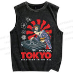 Unisex Tradition in the Mix Printed Washed Tank Top