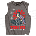 Unisex Tradition in the Mix Printed Washed Tank Top