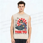 Unisex Tradition in the Mix Printed Washed Tank Top