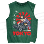 Unisex Tradition in the Mix Printed Washed Tank Top