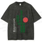Unisex Mexican Bauhaus Cactus Printed Washed Tee