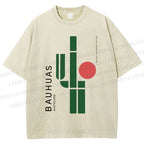 Unisex Mexican Bauhaus Cactus Printed Washed Tee