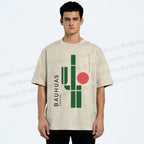 Unisex Mexican Bauhaus Cactus Printed Washed Tee