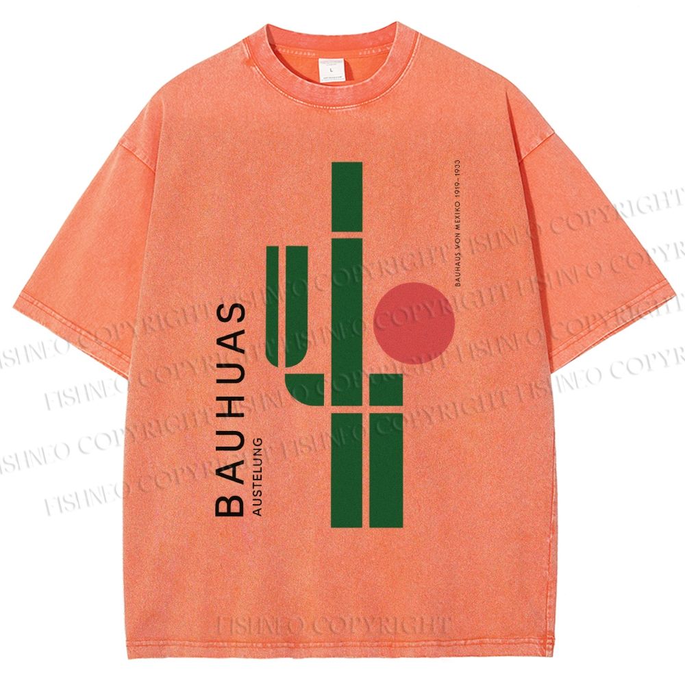 Unisex Mexican Bauhaus Cactus Printed Washed Tee