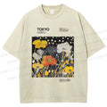 Unisex Bloom Floral Printed Washed Tee