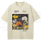 Unisex Bloom Floral Printed Washed Tee