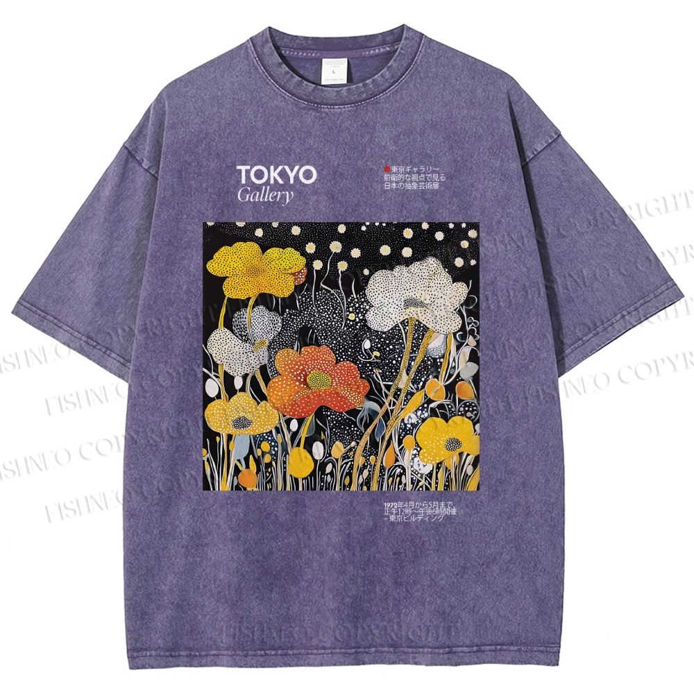Unisex Bloom Floral Printed Washed Tee