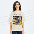 Unisex Bloom Floral Printed Washed Tee
