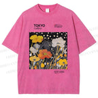 Unisex Bloom Floral Printed Washed Tee